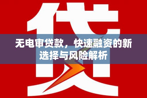 兴和无电审贷款，快速融资的新选择与风险解析