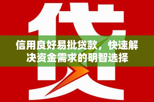 兴和信用良好易批贷款，快速解决资金需求的明智选择